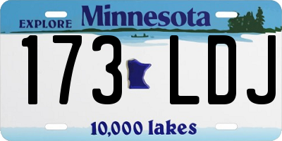 MN license plate 173LDJ