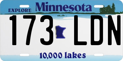MN license plate 173LDN