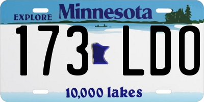 MN license plate 173LDO