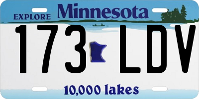 MN license plate 173LDV