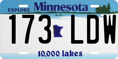 MN license plate 173LDW