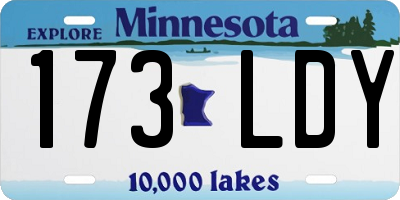 MN license plate 173LDY