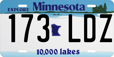 MN license plate 173LDZ