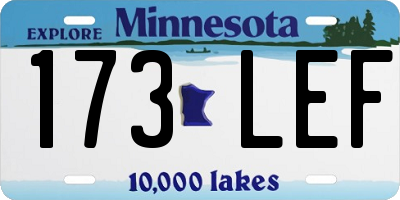 MN license plate 173LEF