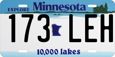 MN license plate 173LEH