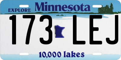 MN license plate 173LEJ