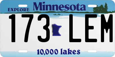 MN license plate 173LEM