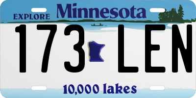 MN license plate 173LEN