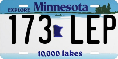 MN license plate 173LEP