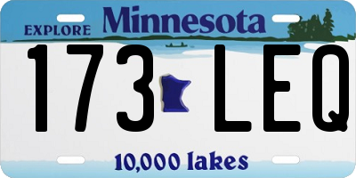 MN license plate 173LEQ