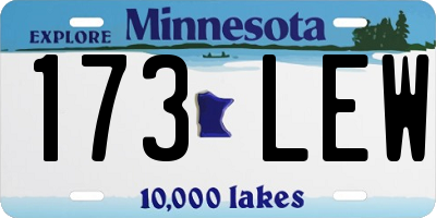 MN license plate 173LEW