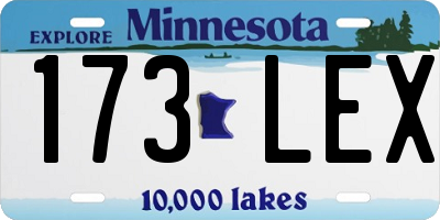 MN license plate 173LEX
