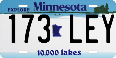 MN license plate 173LEY