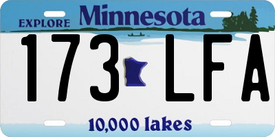 MN license plate 173LFA