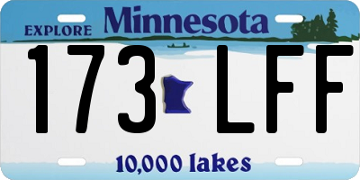 MN license plate 173LFF