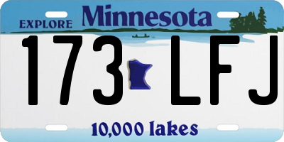 MN license plate 173LFJ