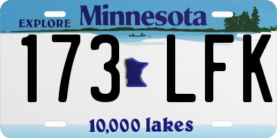 MN license plate 173LFK