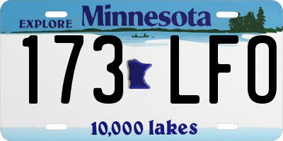MN license plate 173LFO