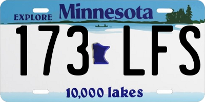 MN license plate 173LFS