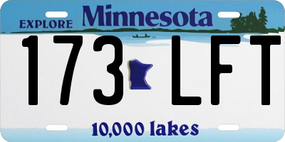 MN license plate 173LFT