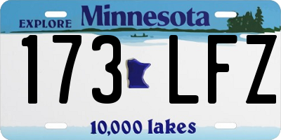 MN license plate 173LFZ