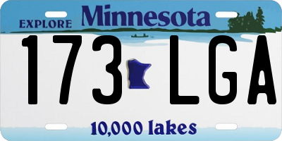 MN license plate 173LGA