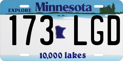 MN license plate 173LGD