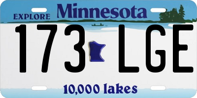 MN license plate 173LGE