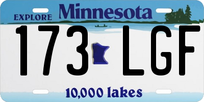 MN license plate 173LGF