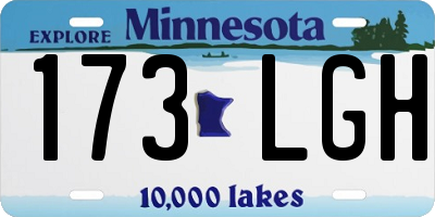 MN license plate 173LGH