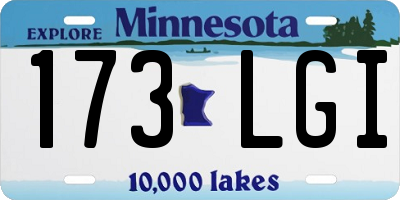 MN license plate 173LGI