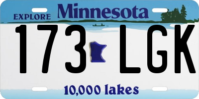 MN license plate 173LGK