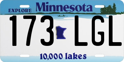MN license plate 173LGL