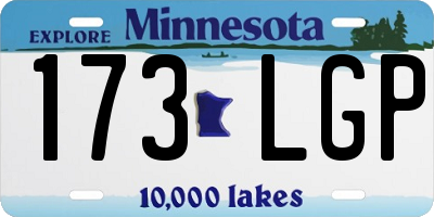 MN license plate 173LGP