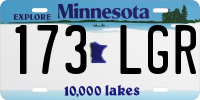 MN license plate 173LGR