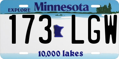 MN license plate 173LGW