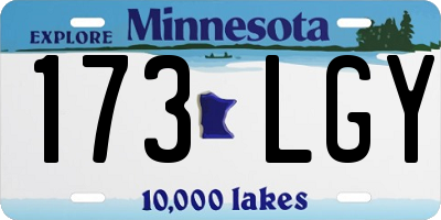 MN license plate 173LGY