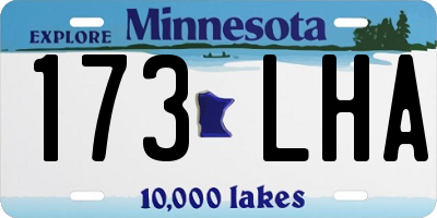 MN license plate 173LHA