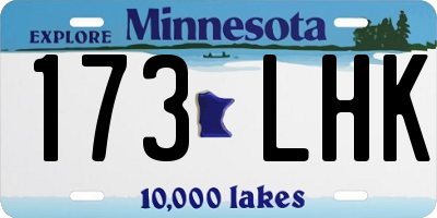 MN license plate 173LHK