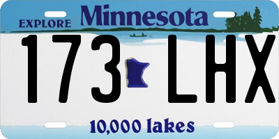 MN license plate 173LHX