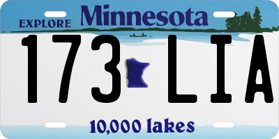 MN license plate 173LIA