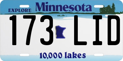 MN license plate 173LID