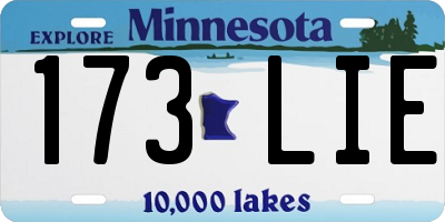 MN license plate 173LIE