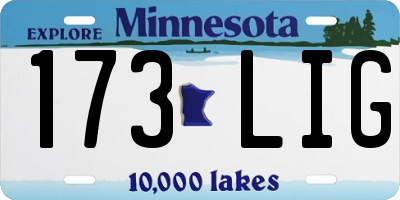 MN license plate 173LIG