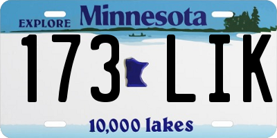 MN license plate 173LIK