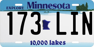 MN license plate 173LIN