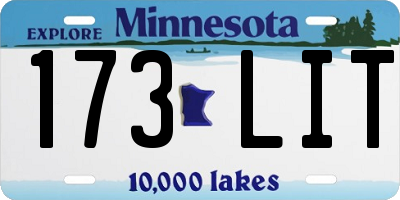 MN license plate 173LIT