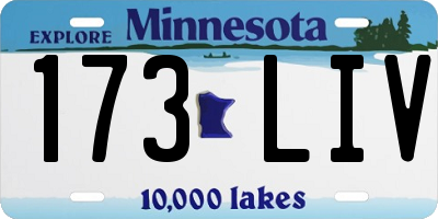 MN license plate 173LIV