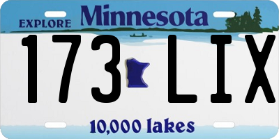 MN license plate 173LIX