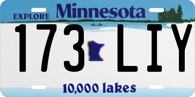 MN license plate 173LIY